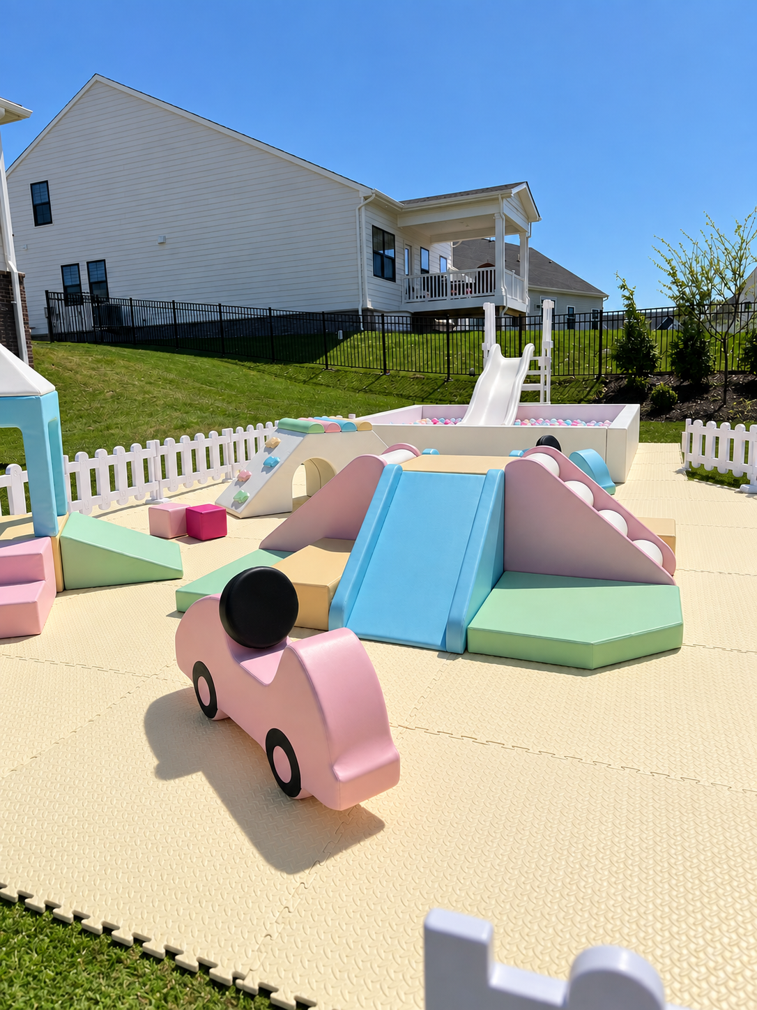 Designer play with pastel climbers
